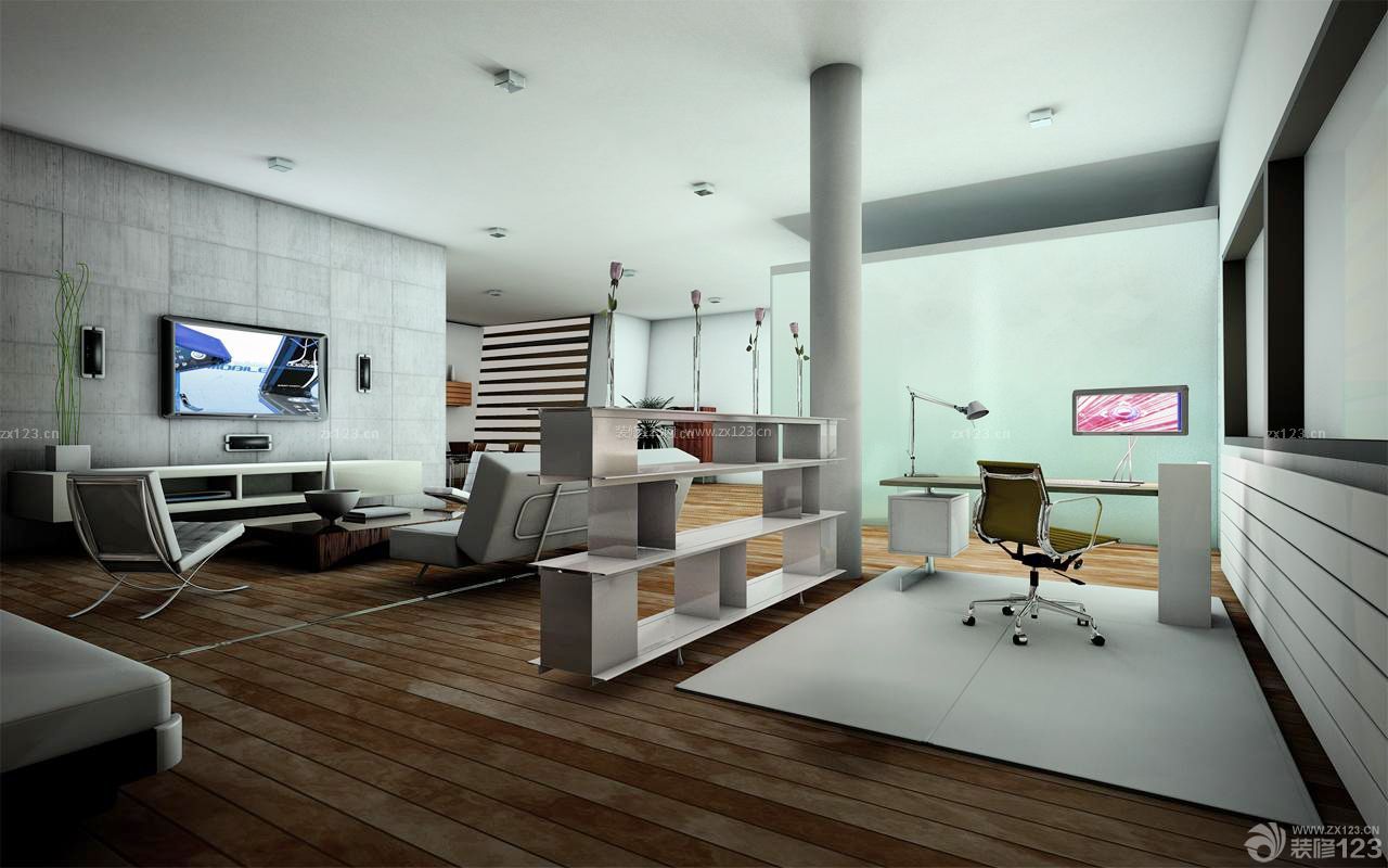 80后個性客廳兼書房設計 打造多功能生活美學空間